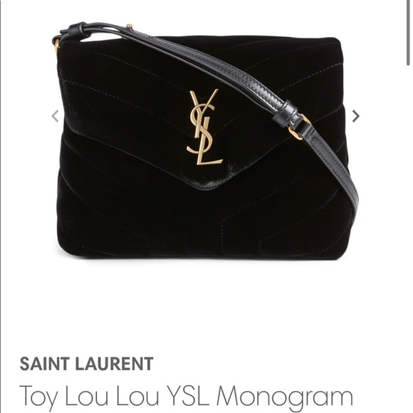 Yves Saint Laurent Handbags - Saint Laurent Black Velvet Toy Lou Lou Bag